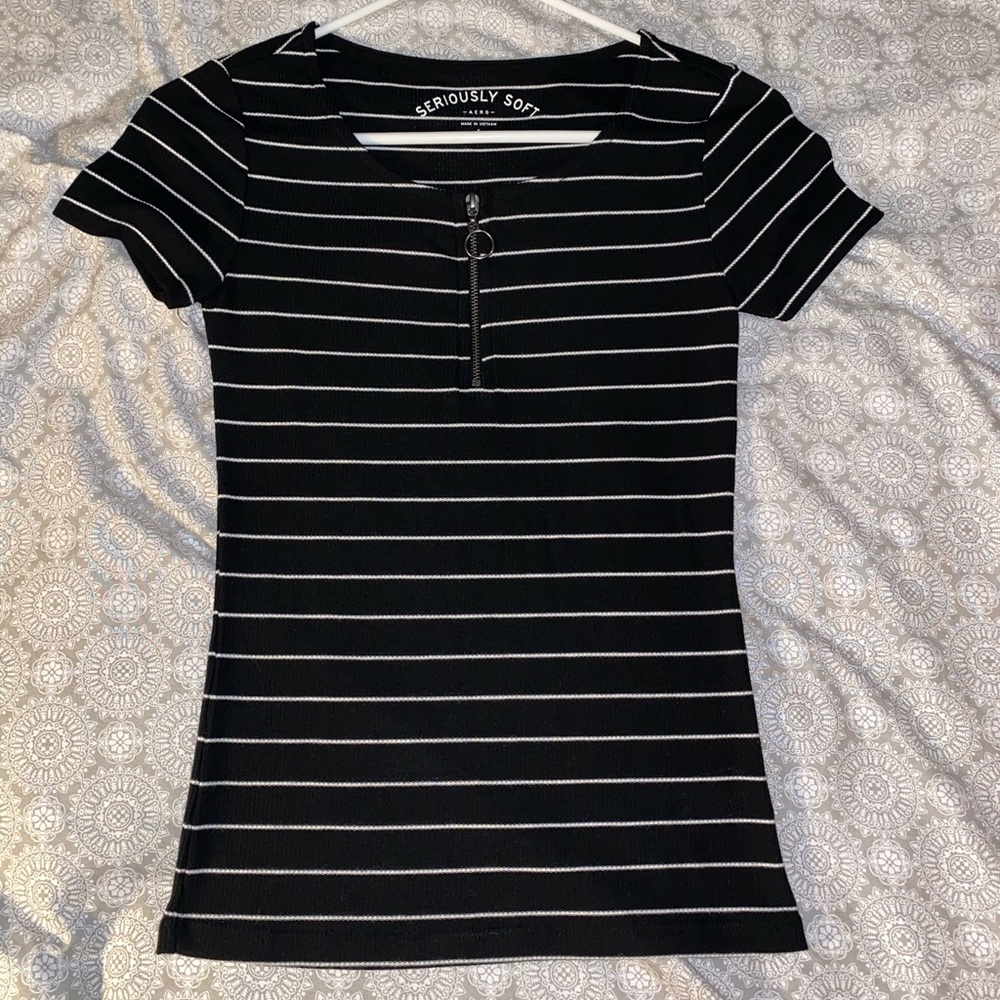 Striped black and white elegant shirt